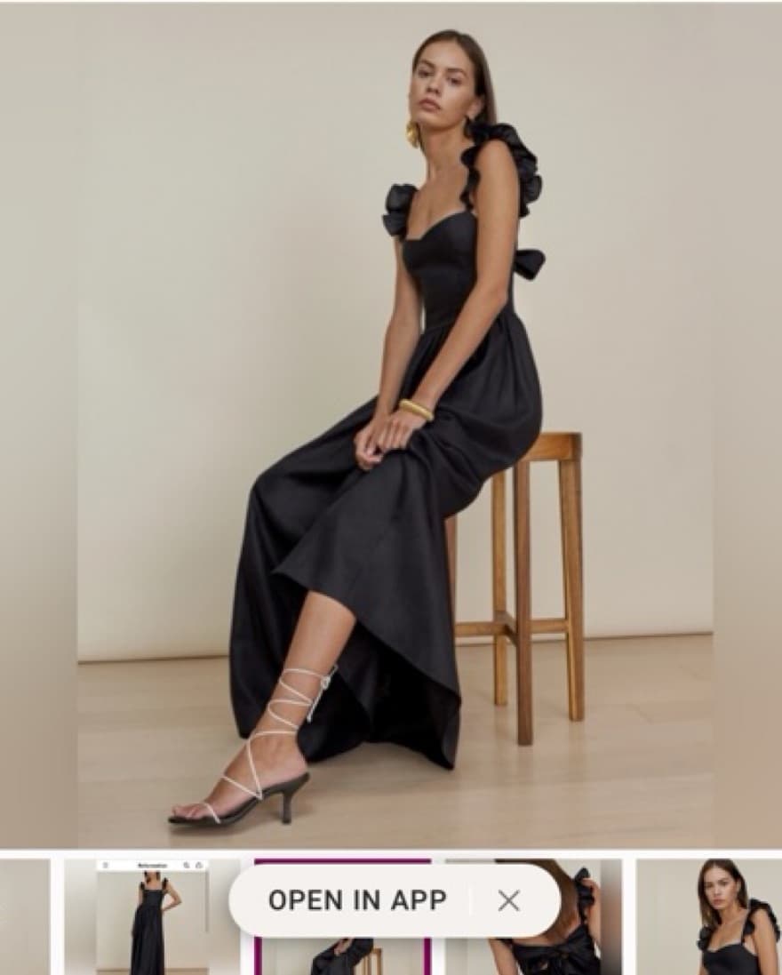 Reformation Black Linen Dress - Image 2