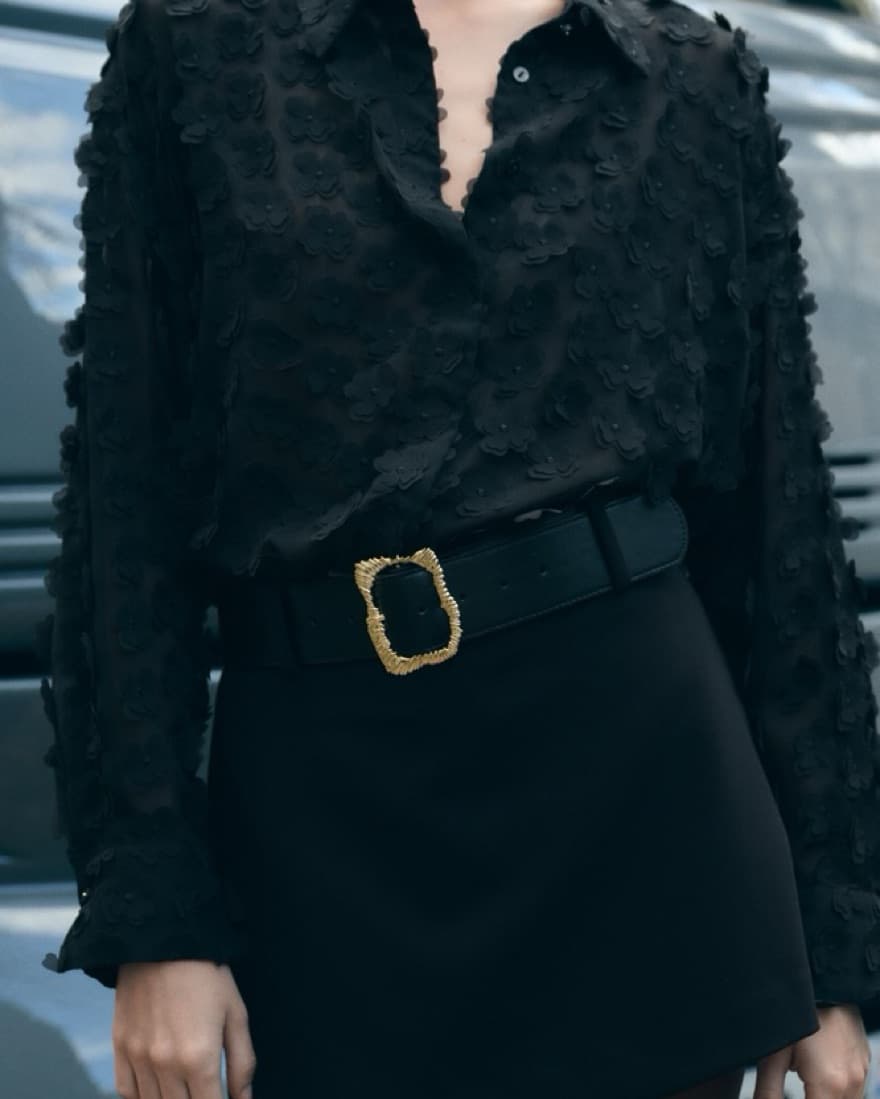 High-Waisted Belted Mini Skort   - Image 2