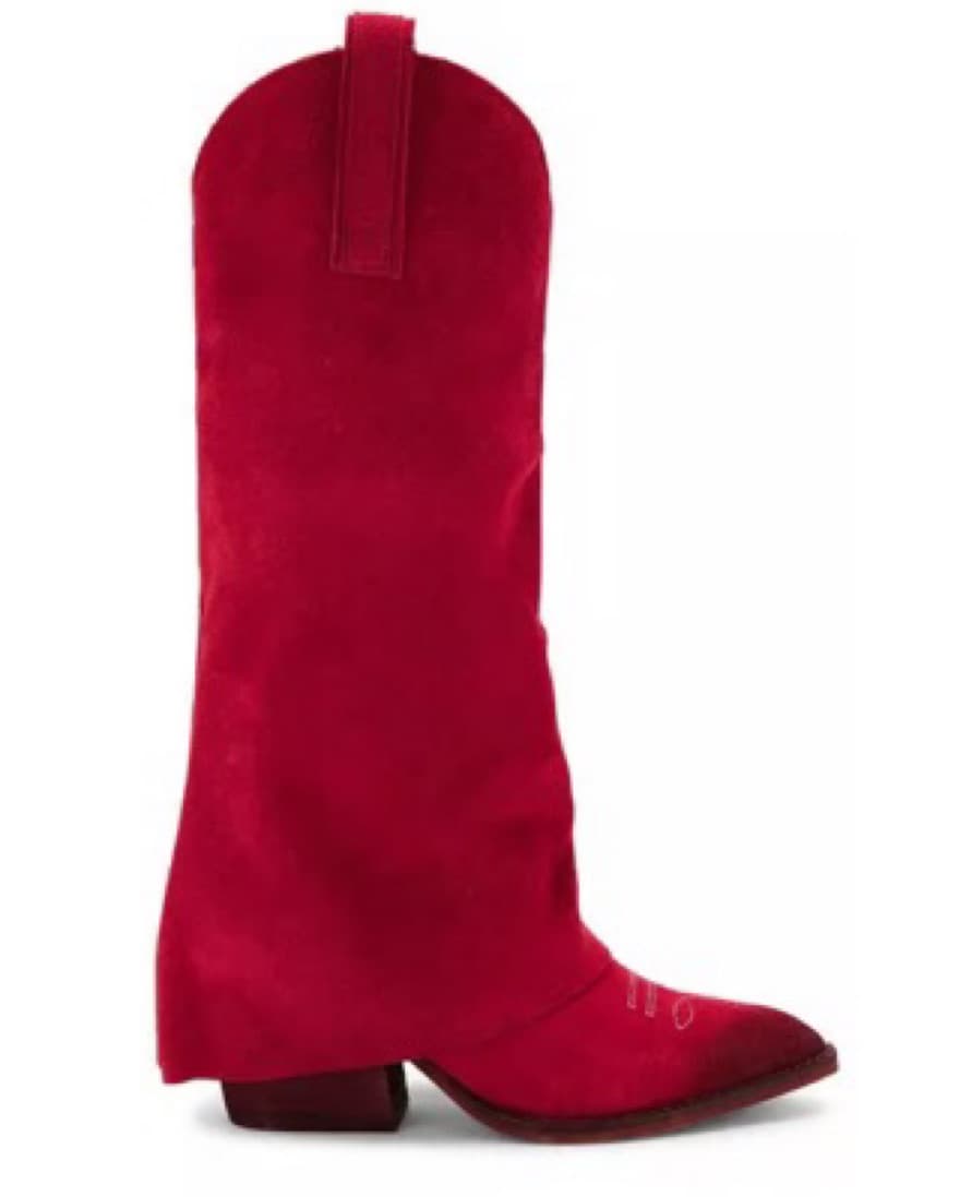 Suede Sorvino Boot In Red - Image 1