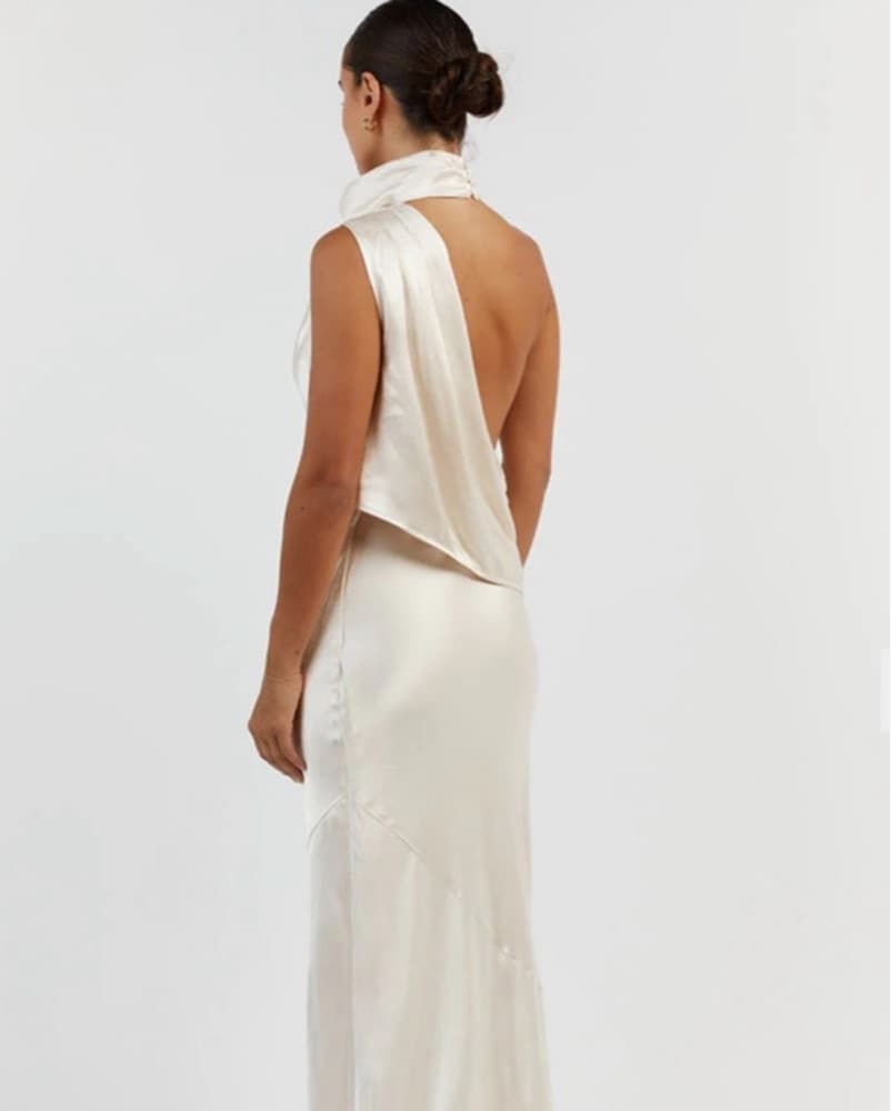 DISSH Aisle Pearl Satin Backless Dress - Image 3