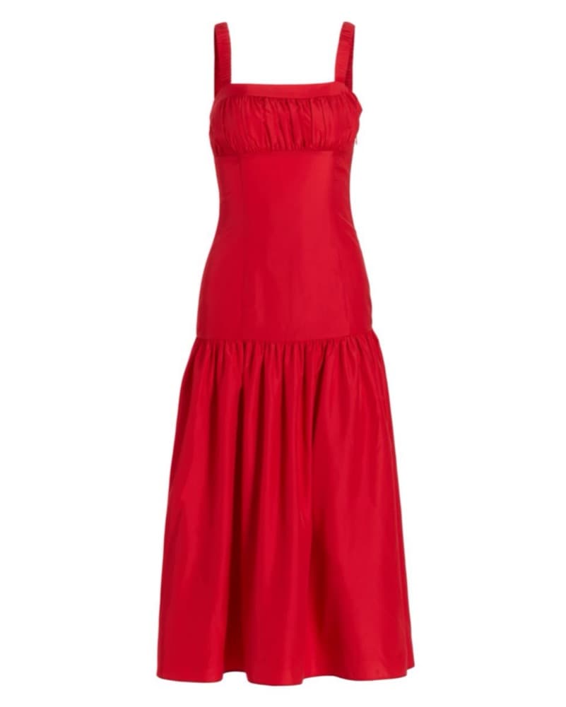 Derek Lam Red Drop Waist Dress  - Image 5