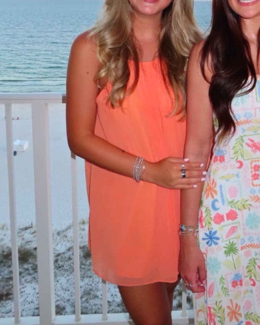 Vibrant Coral/Orange Halter Dress - Image 3