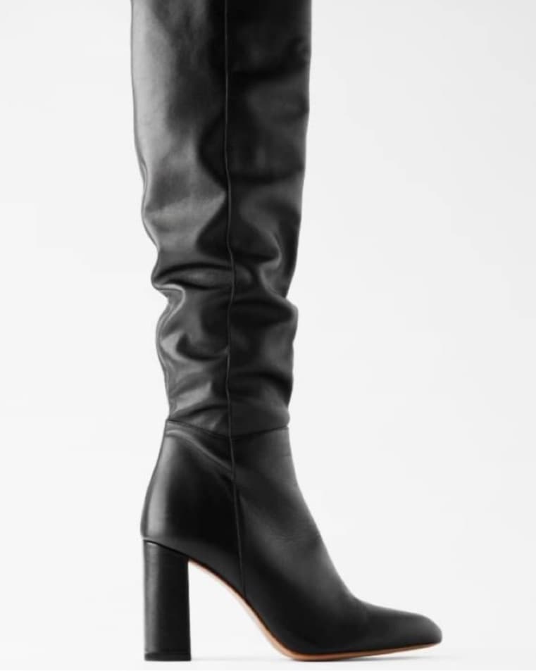 black knee high heeled boots - Image 2
