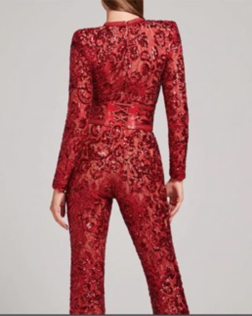 Nadine Merabi Red Bella Jumpsuit - Image 2