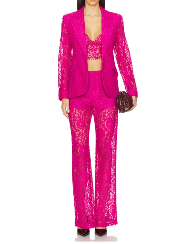 Fuchsia Lace Suit Ensemble - Image 1