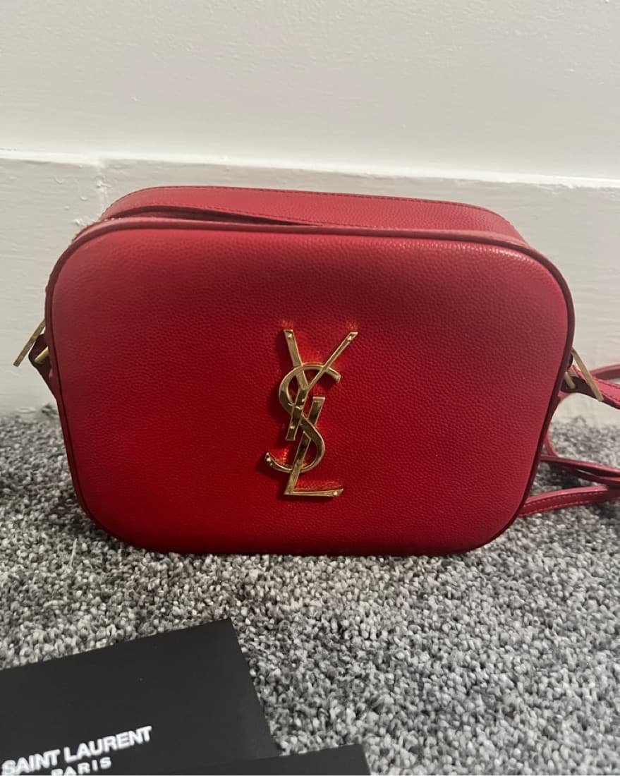 Elegant Red Saint Laurent Crossbody Bag - Image 1