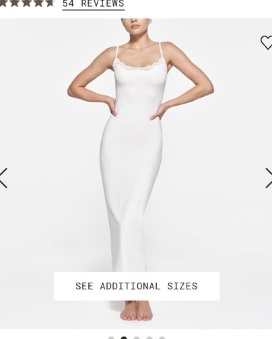 Skims Maxi White Lace Trim Dress - Image 1