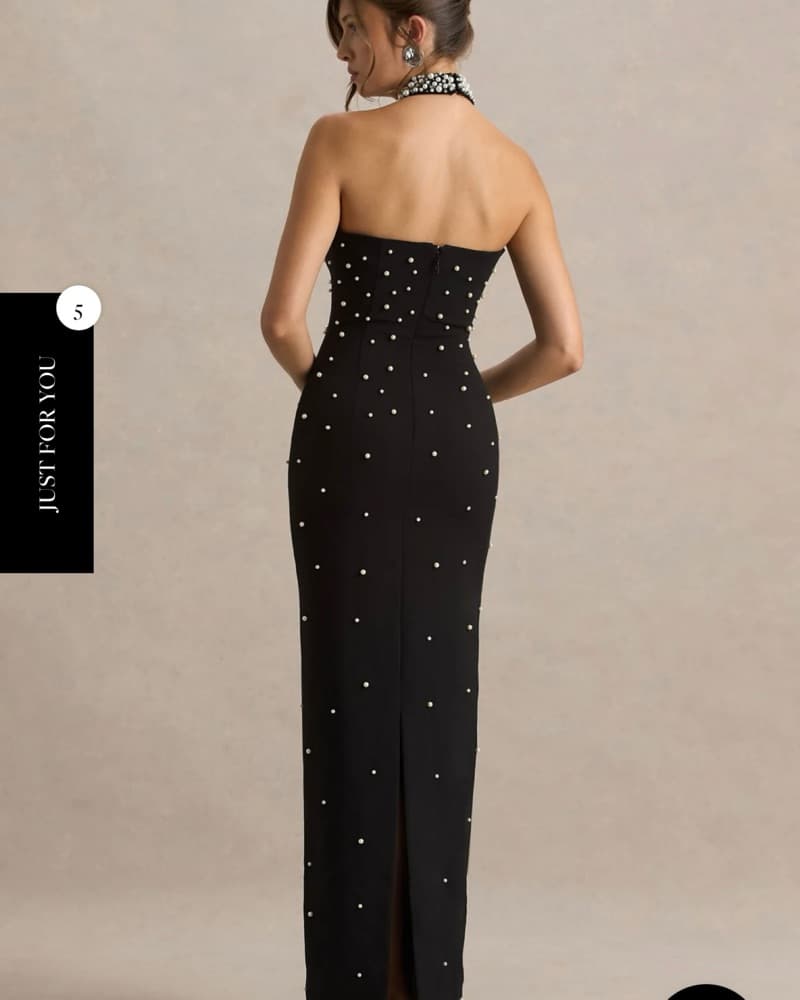Club L London Black Halter Dress  - Image 2