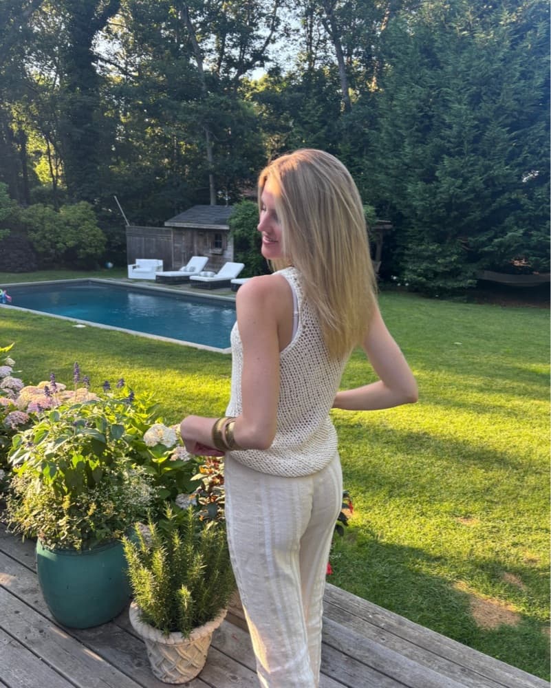 Cream And White Striped Pants  - Image 3