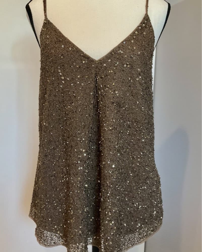 Ralph Lauren Brown Beautiful Beaded Top  - Image 1