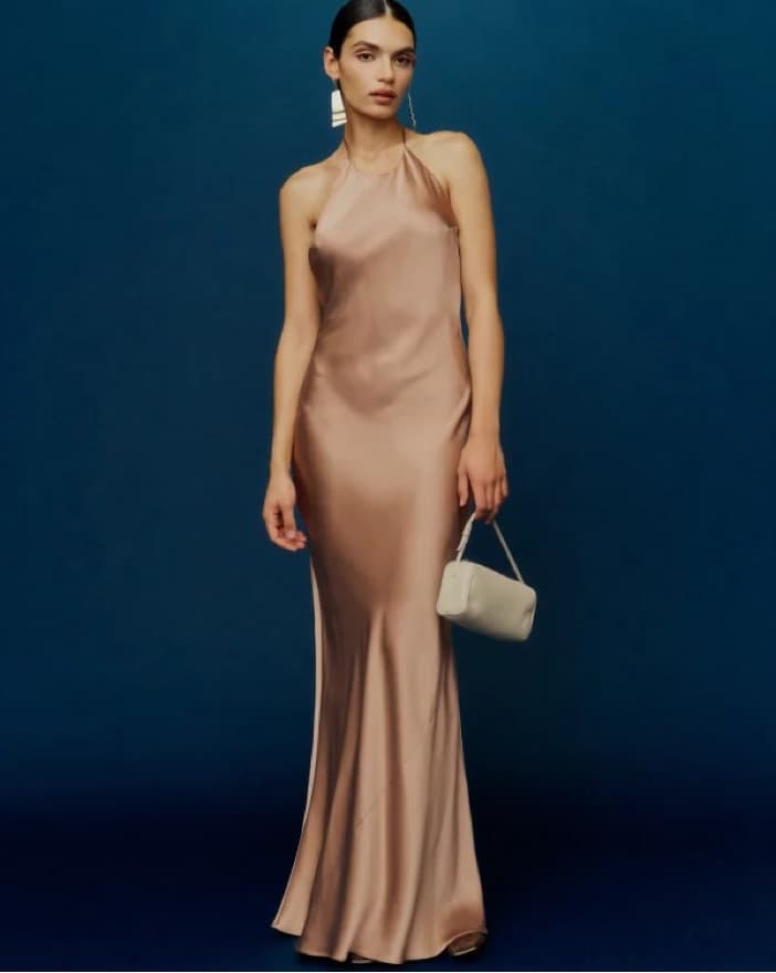 Jeany Silk Dress Backless Croissant - Image 3