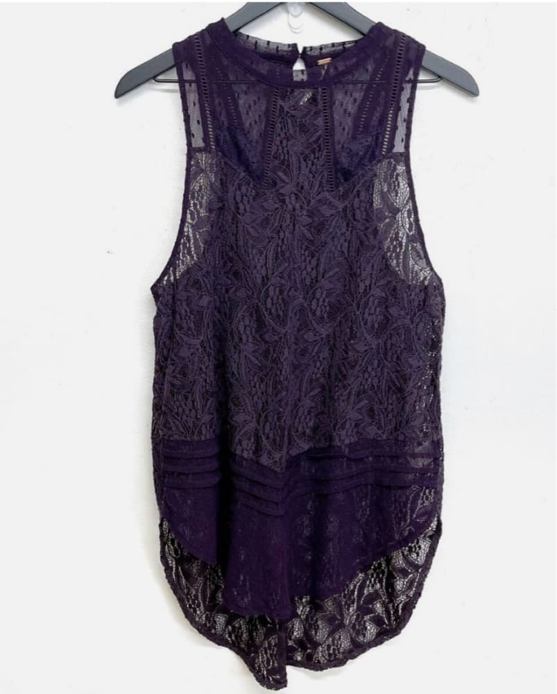 Free People Purple Lace Sleeveless Tunic - Image 2