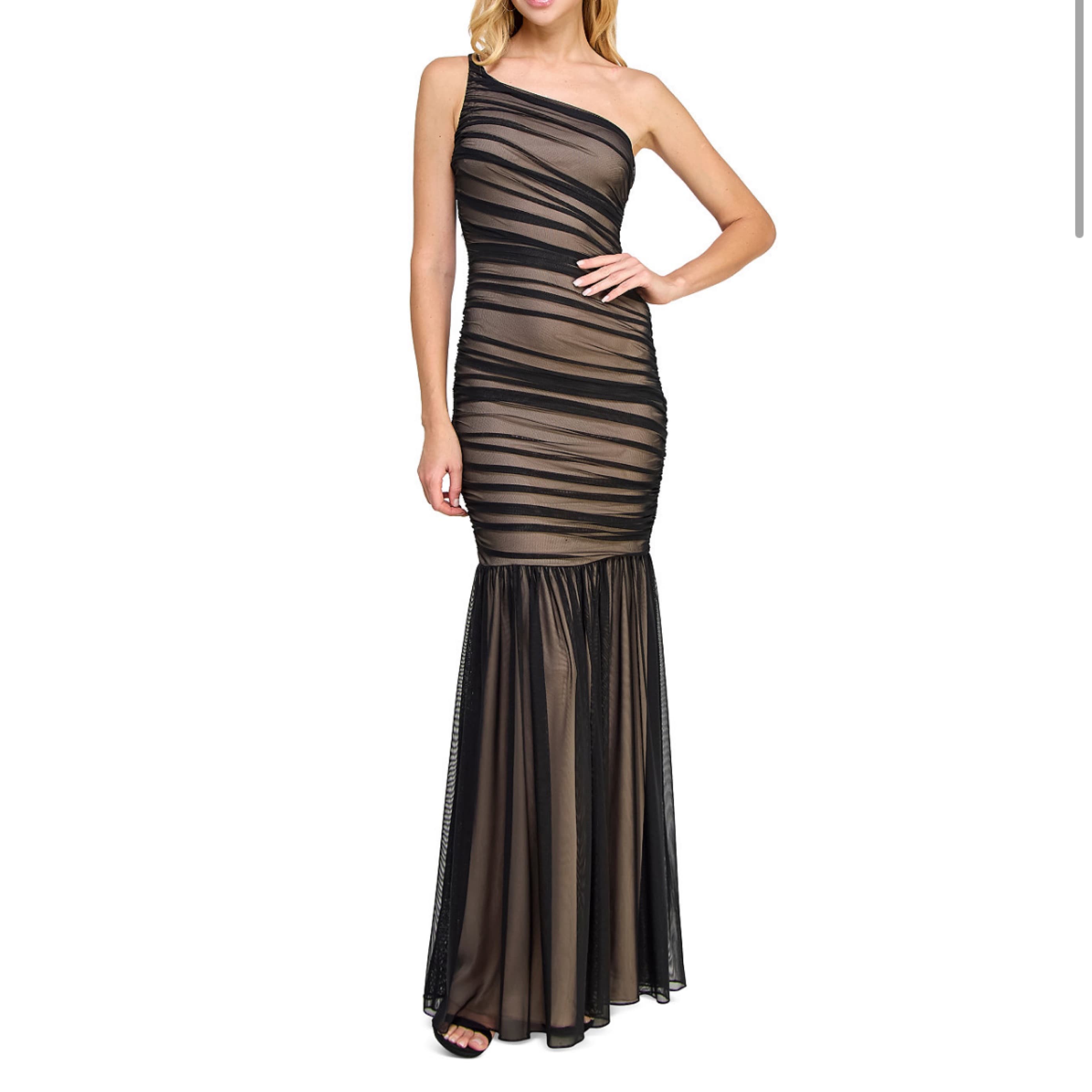 Macys Black And Mesh Gown!  - Image 1