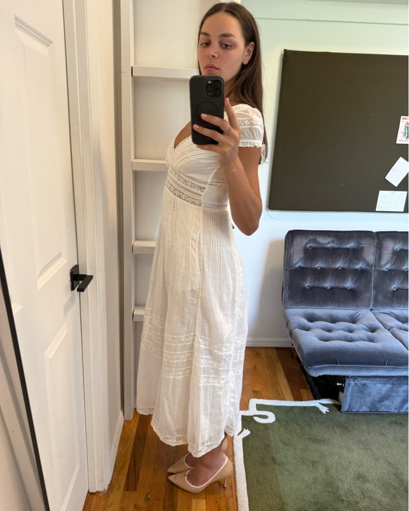 LoveShackFancy White Lace Midi Dress - Image 3