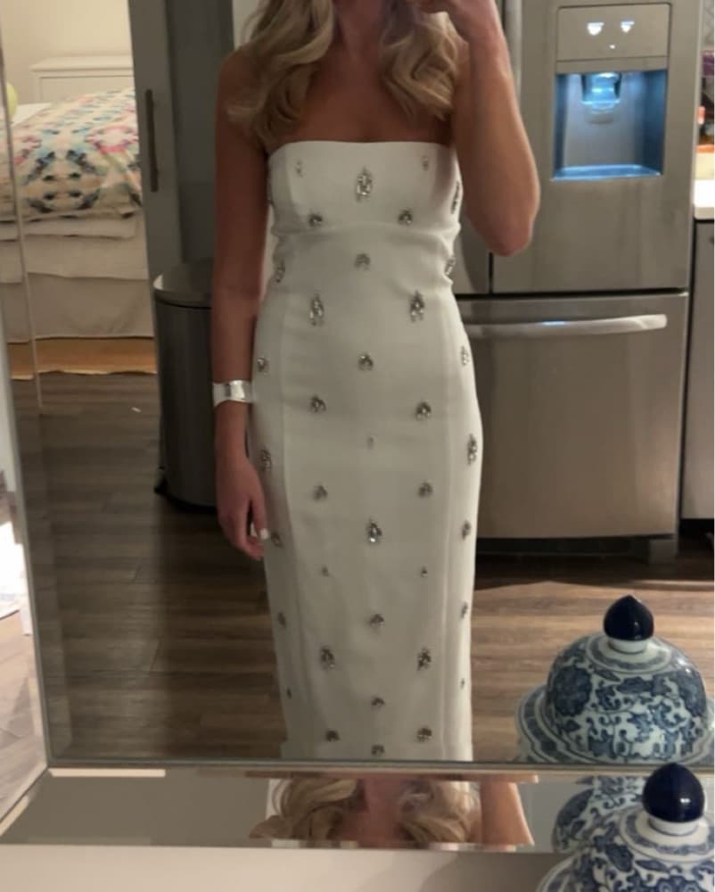 ASTR Camryn Embellished Strapless Midi - Image 4