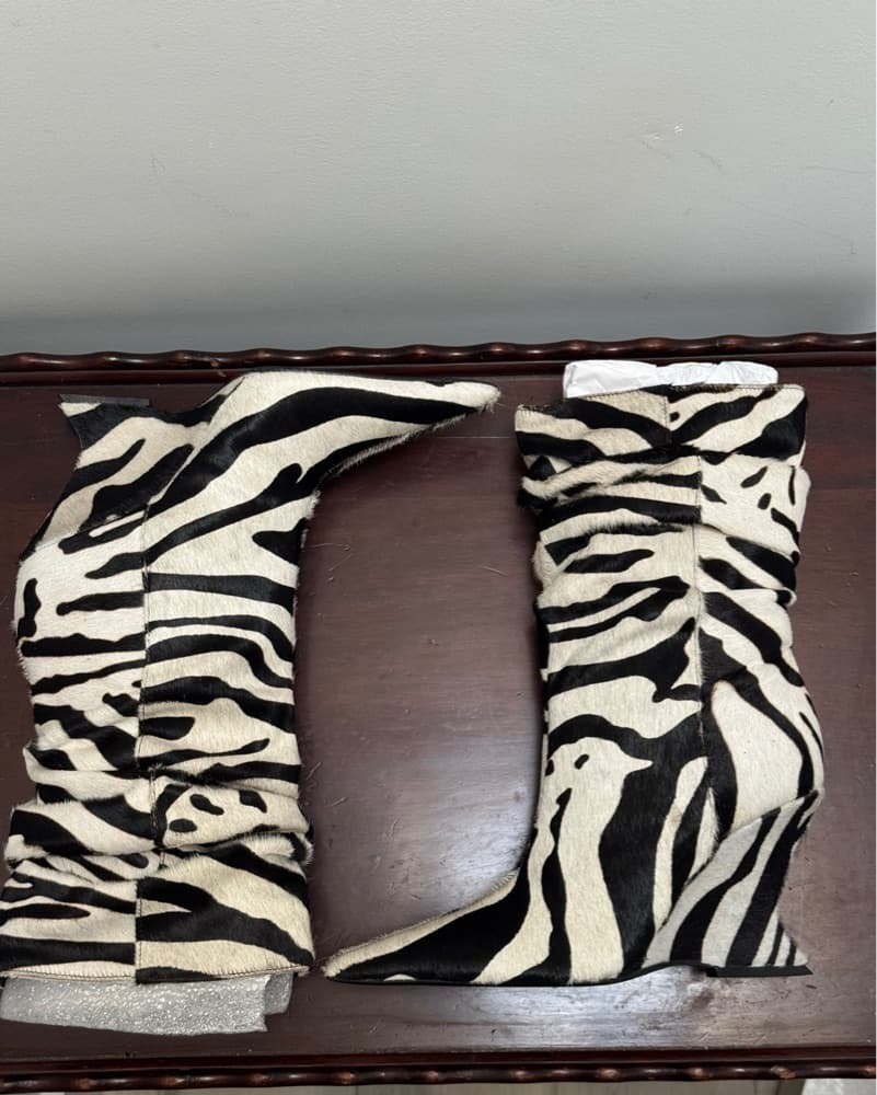 Schutz Zebra Print Siena Slouch Boots - Image 3