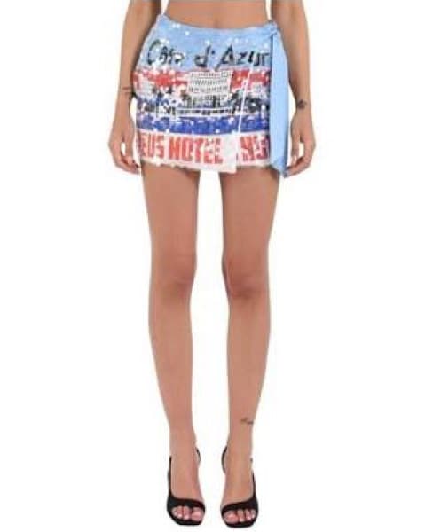 blue sequin mini skirt - Image 4