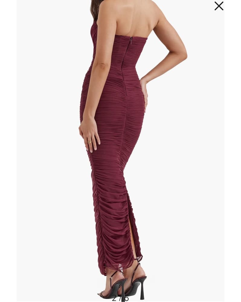 House Of CB Strapless Ruched Gown - Image 2