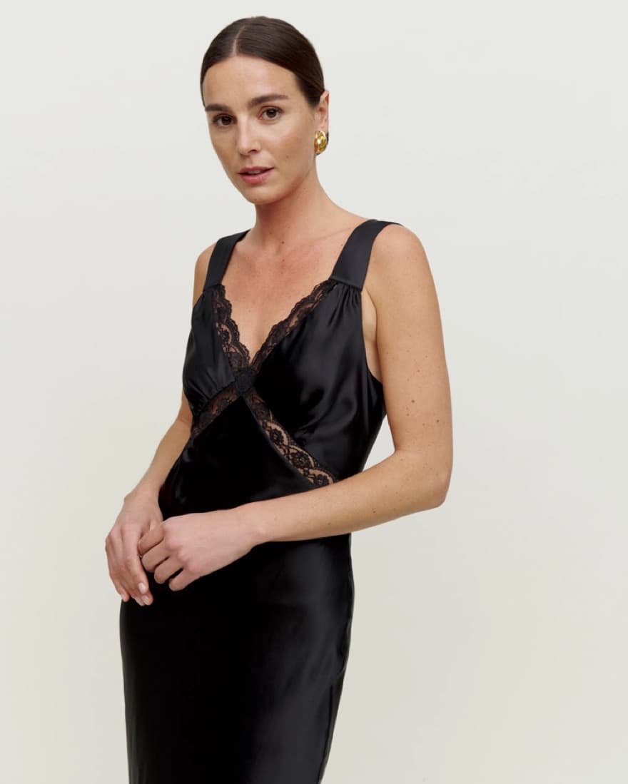 Reformation Chania Dress In Black - Image 3