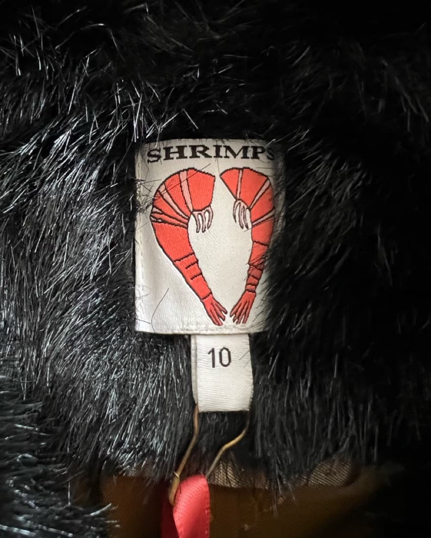 Black Shrimps Faux Fur Floral Coat - Image 3