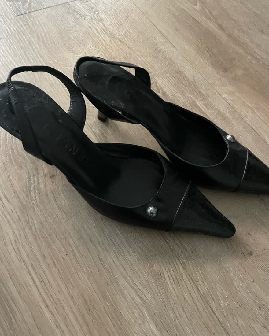 Vintage Black Chanel  Heels - Image 2