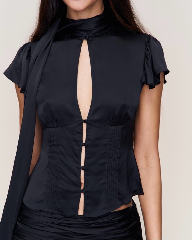 Black Danielle Guizio Ara Top - Image 3