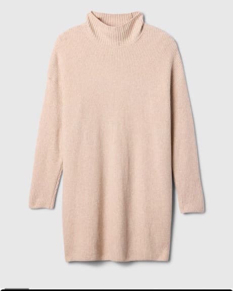 Gap Beige Turtleneck Mini Sweater Dress - Image 4