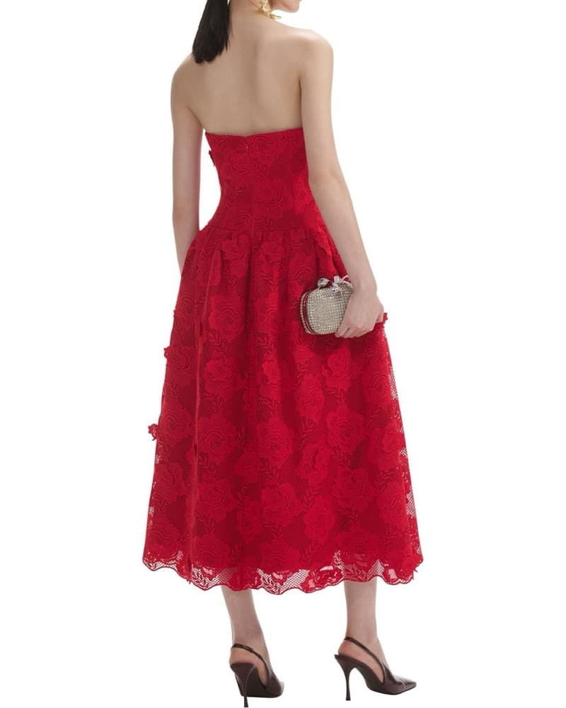 Self Portrait Bandeau Midi Dress - Image 3