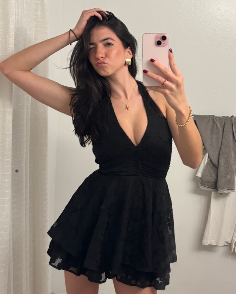 Black Halter Mini Dress  - Image 4