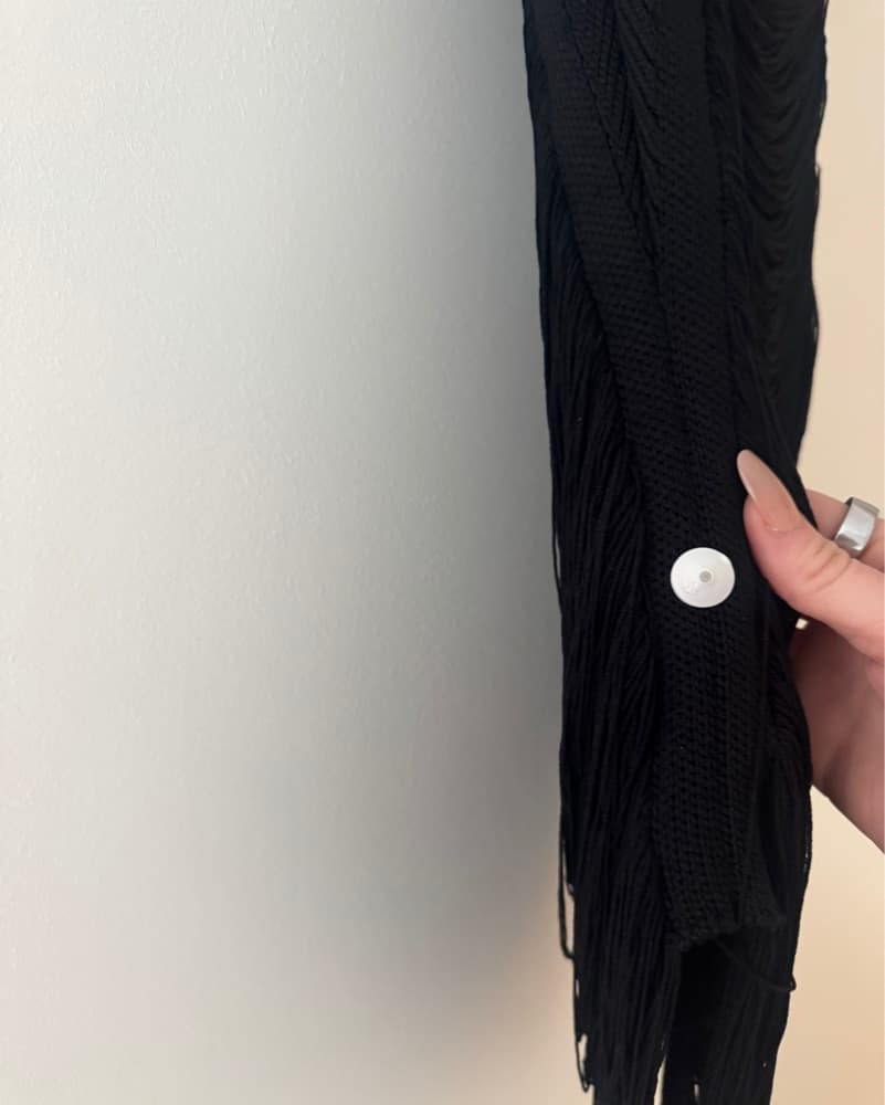 The attico Fringed Mini Black Dress - Image 3