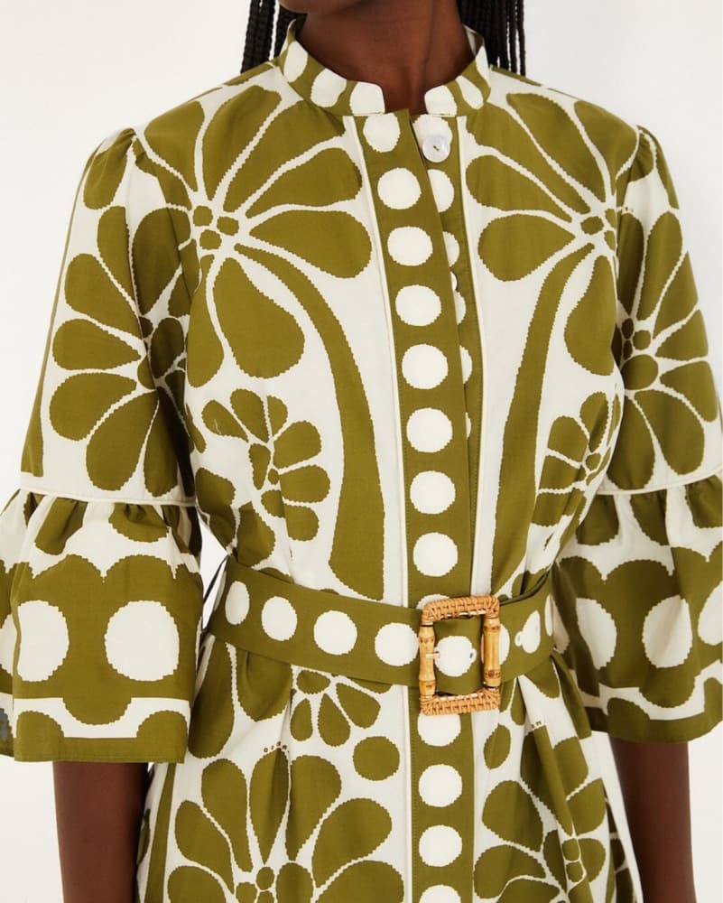 Green Palermo Belted Organic Cotton Mini - Image 2