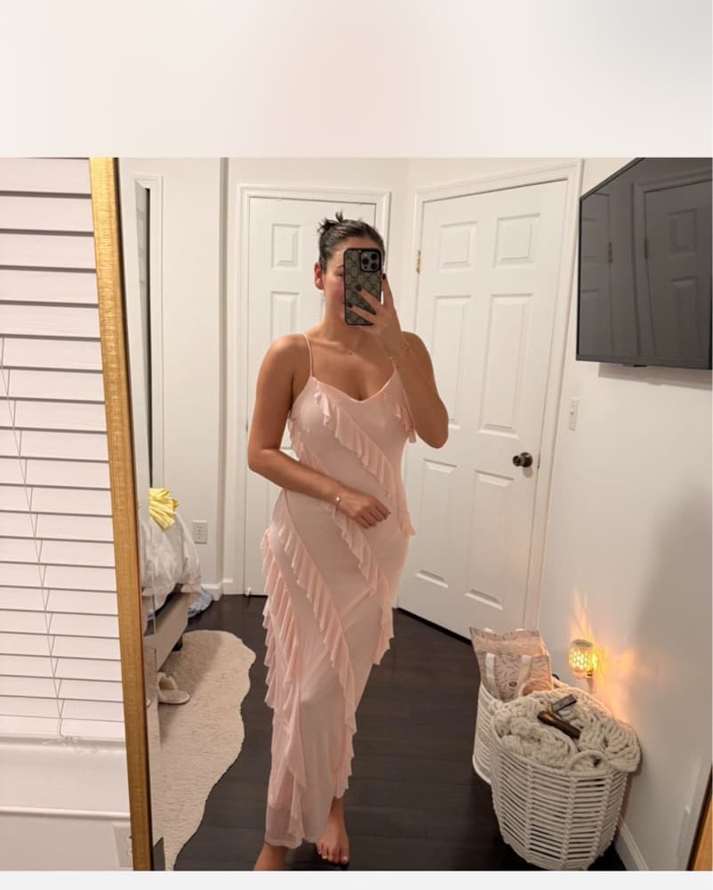 Soft and Flowy Pink Maxi Dress - Image 1