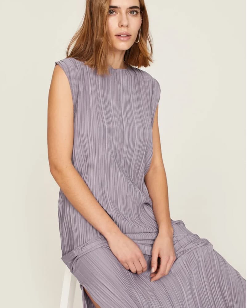 Anine Bing Melanie Pleated Midi Dress - Image 4