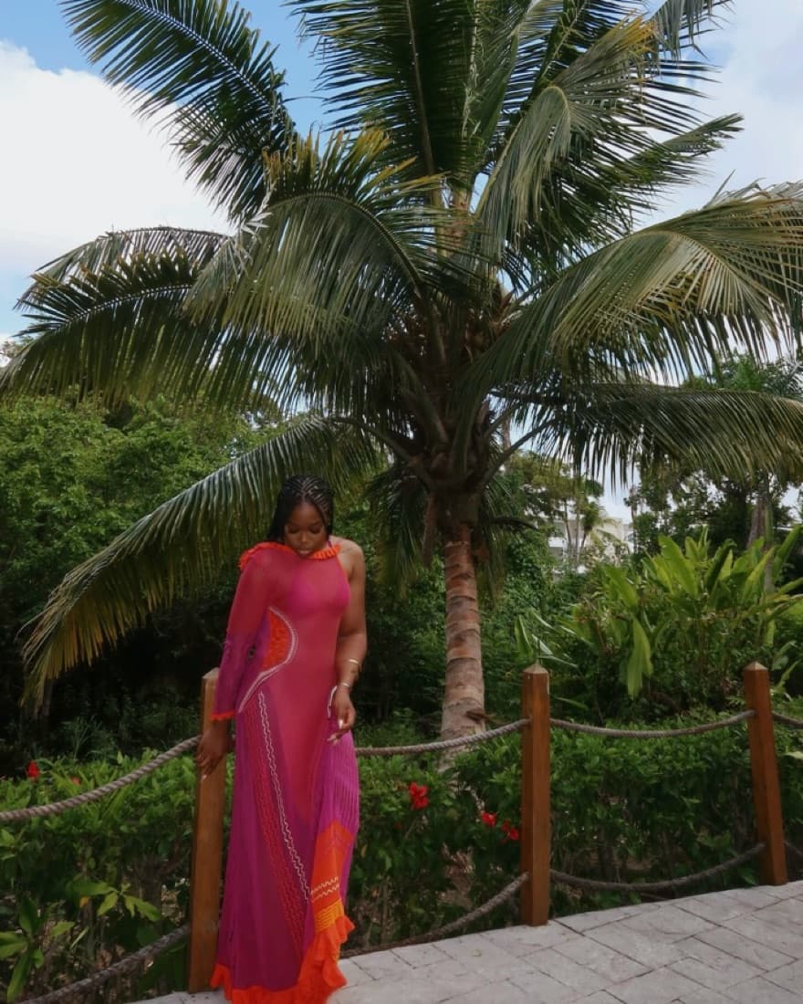 ROBERTA EINER  “Bianca Dress Fuchsia” - Image 3