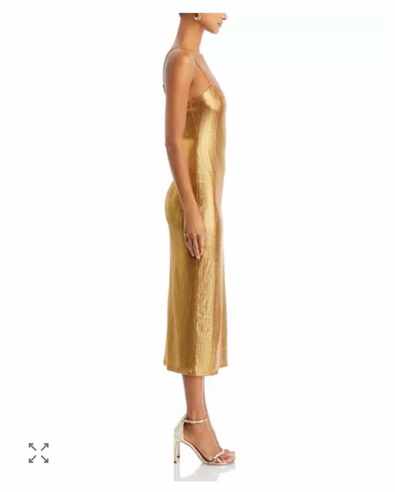 Shimmering Gold Midi Dress - Image 5