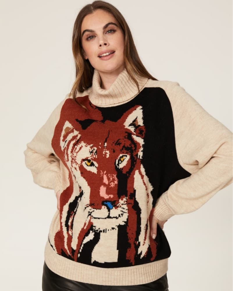 Cozy Knit Tiger Sweater - Image 1