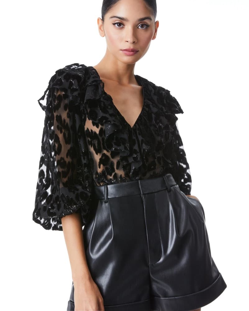 Alice & Olivia Laurette Ruffle Blouse - Image 2