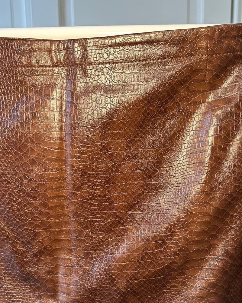 MIAOU mini Brown faux Snake Skin Skirt - Image 1