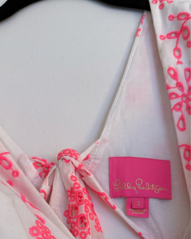 Lilly Pulitzer Pink & White Eyelet Dress - Image 6