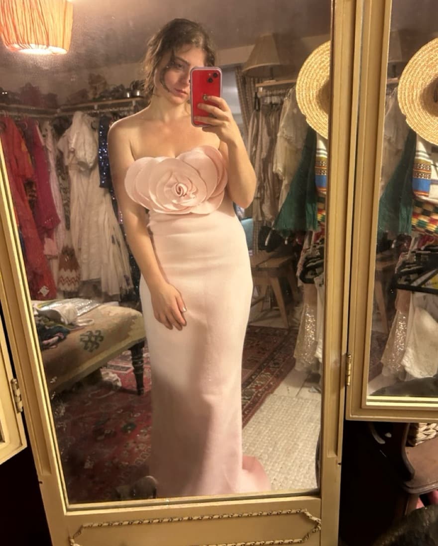 Badgley Mischka Rosette Strapless Gown - Image 3