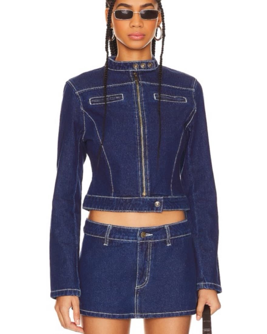 Lioness Moto Denim Jacket & Skirt Set - Image 1