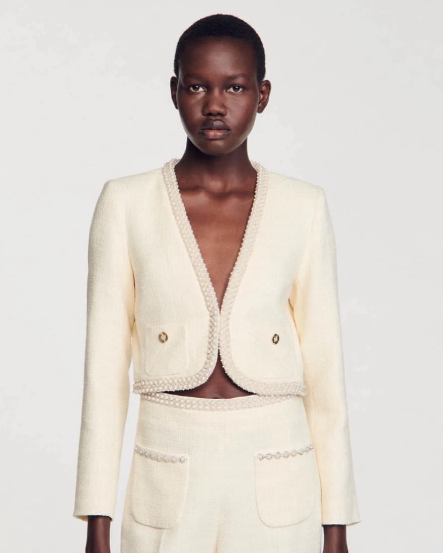  Sandro Cropped tweed Blazer  - Image 4