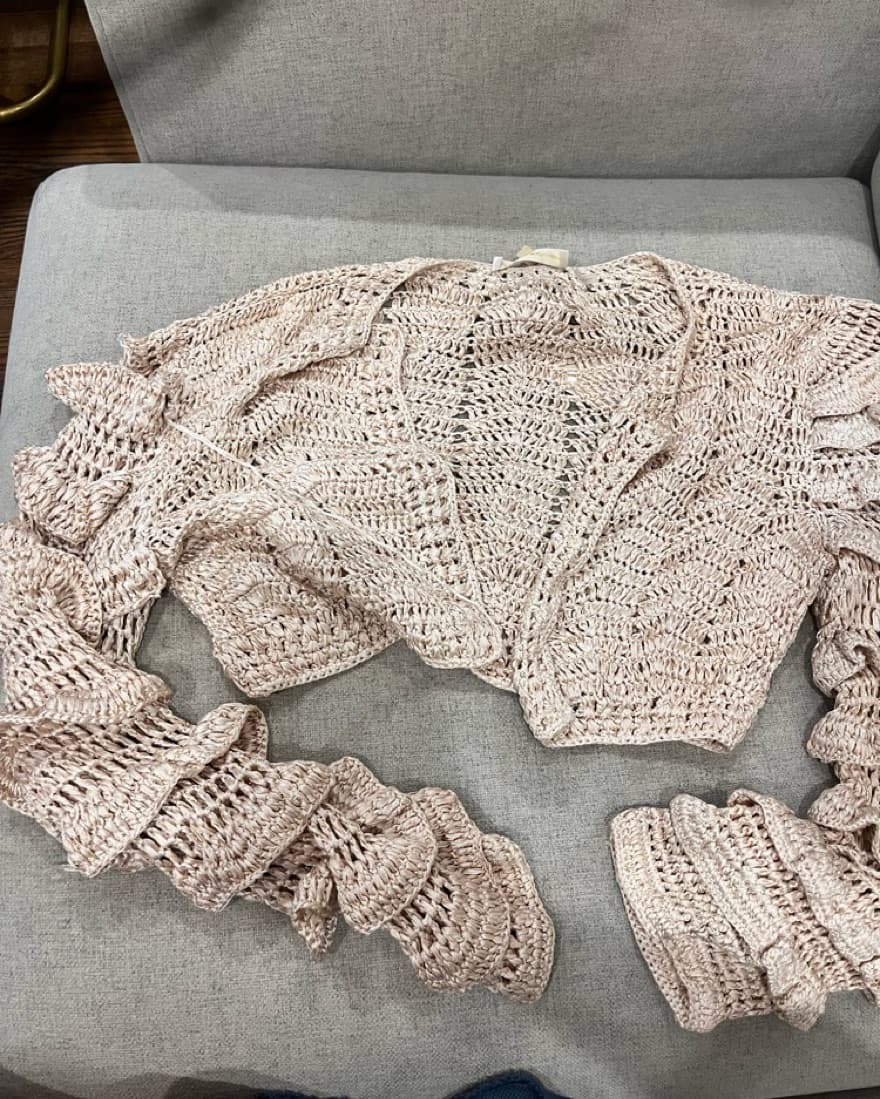 LoveShackFancy Junice Crop Cardigan - Image 3