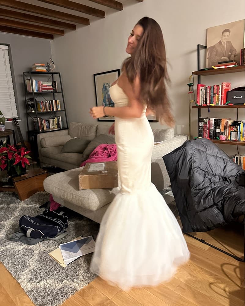 White Tulle Gown - Image 2