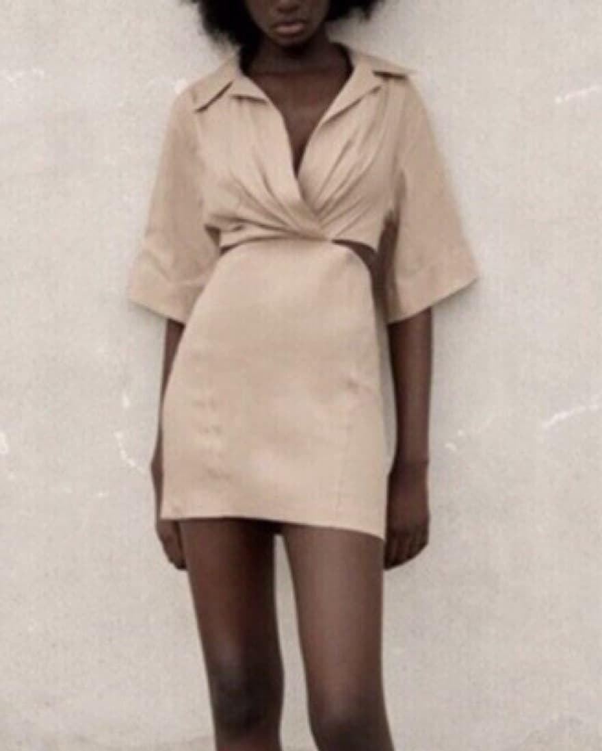 Cutout Mini Collared Dress - Image 1