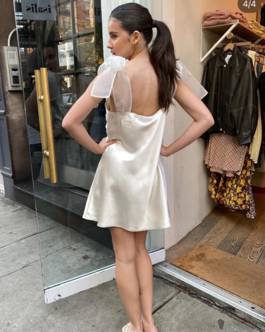 Isalis White Bow Dress - Image 2