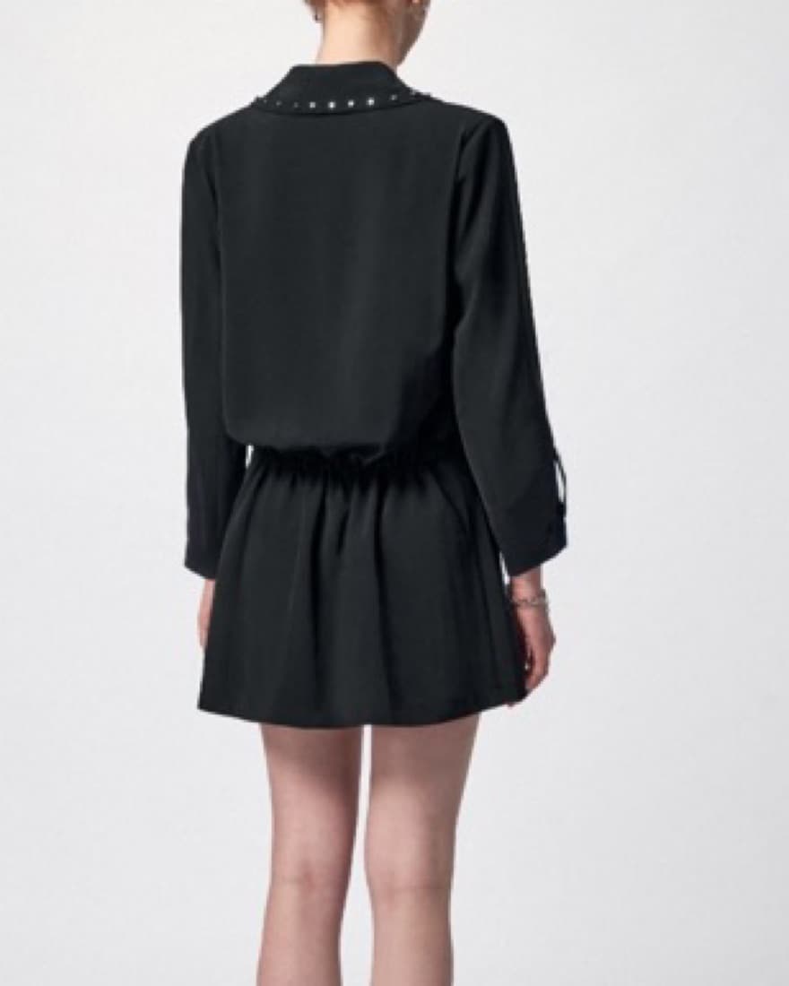 STUD EMBELLISHED DRAPE DRESS - Image 6
