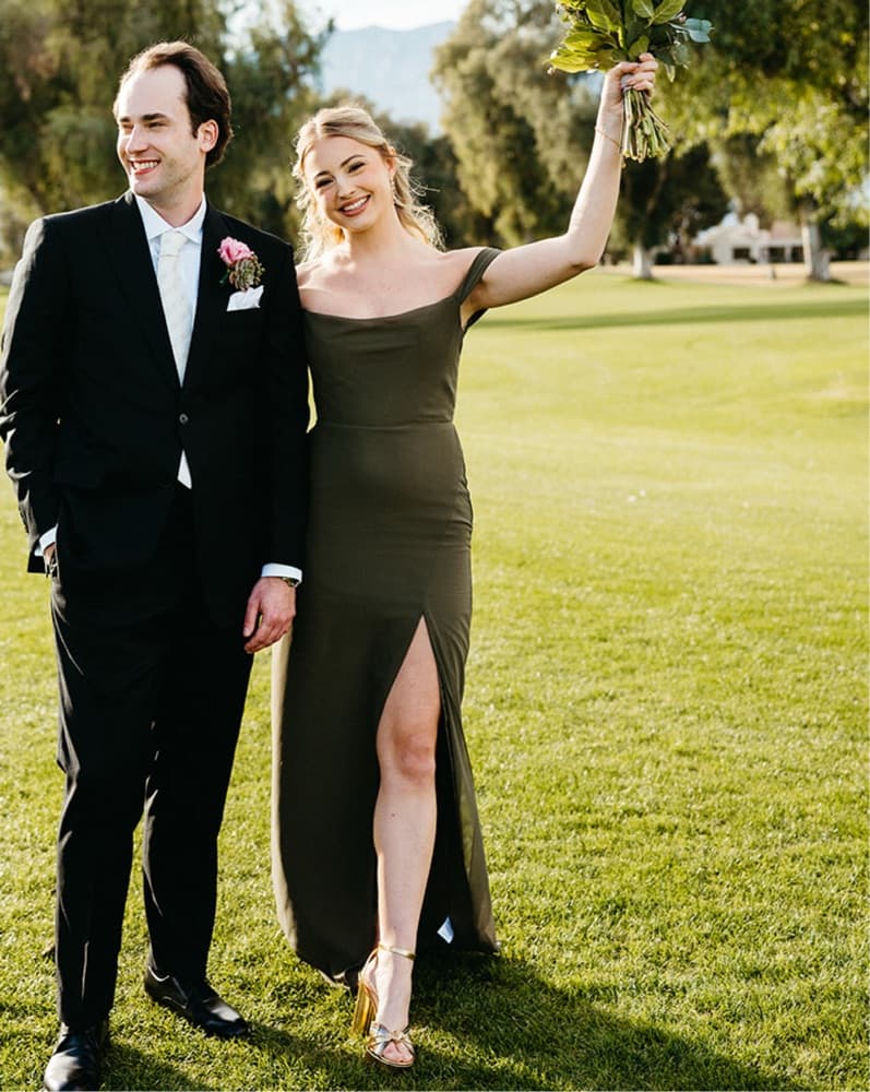 Jenny Yoo Black Tie Dress - Image 5
