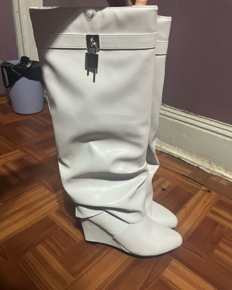 Gray/White Boots  - Image 1