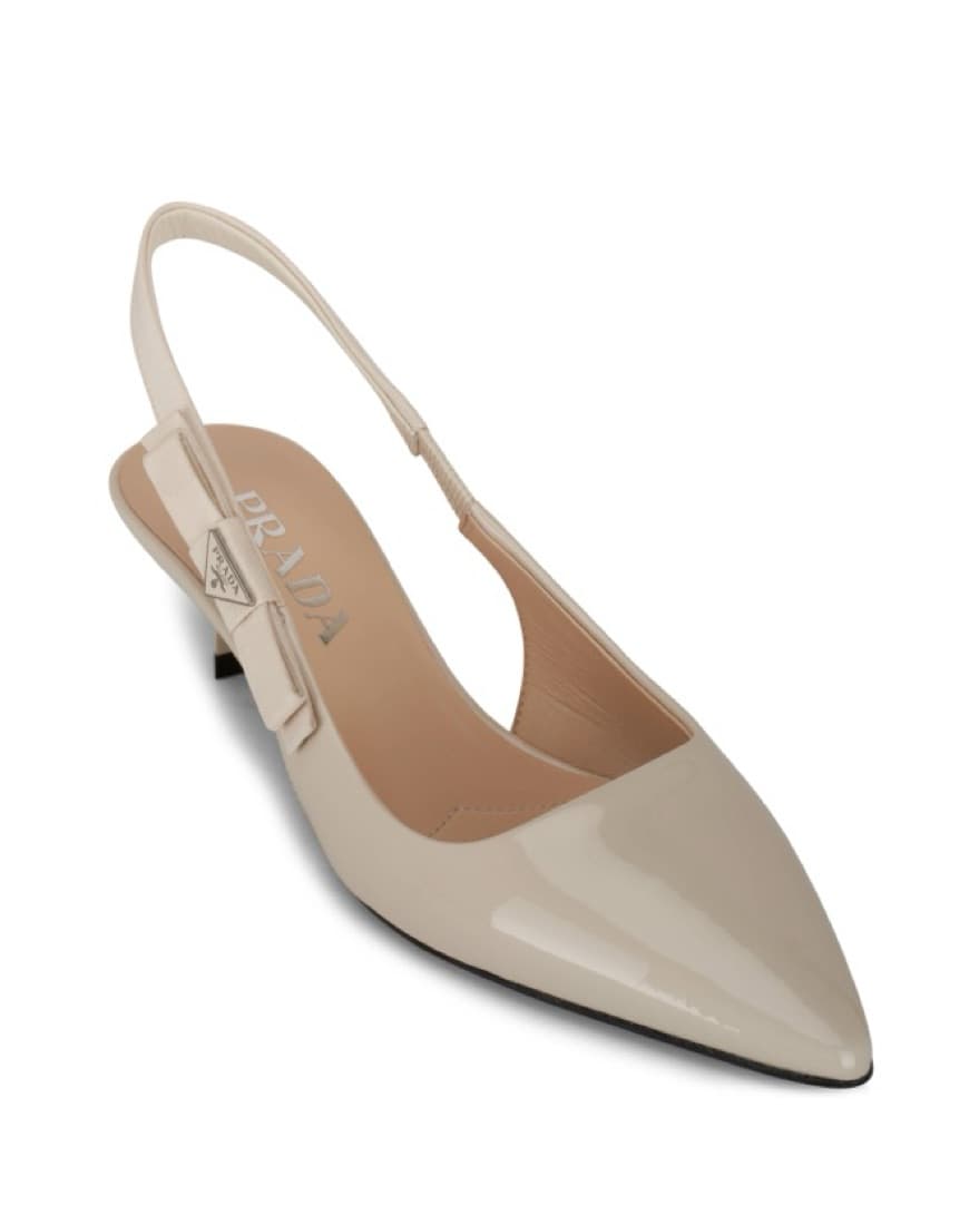 $1,220 Prada Ivory Bow Slingback Pumps - Image 6